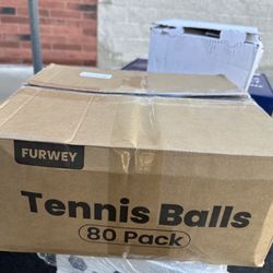 FURWEY Tennis Balls, 80 Pack Bulk Tennis Balls Pressureless Tennis Ball, Come with Mesh Bag for Easy Transport,Pet Dog Playing Balls, Good for Beginne