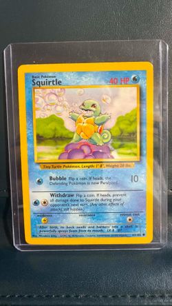 1999 Base Set Squirtle card (#63/102) from the Pokémon Trading Card Game.