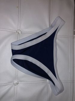 Dark blue & white slit bikini bottom size L