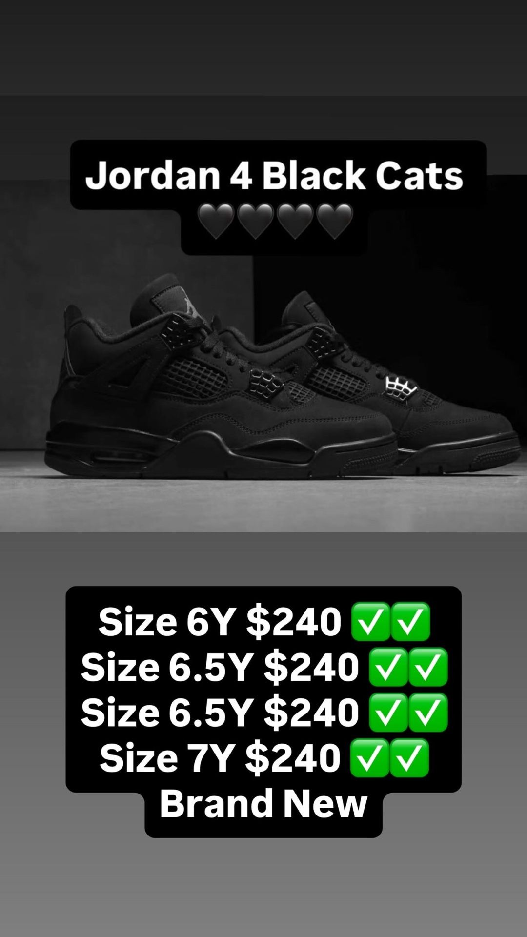 Jordan 4 Black Cat GS