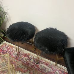 Black Pouf Stools