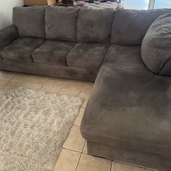 Sectional Couch - Dark Gray/Taupe USED. 