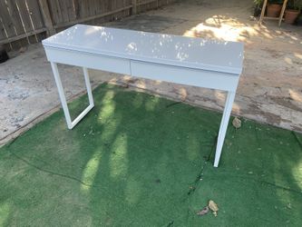White Table & Drawer Set