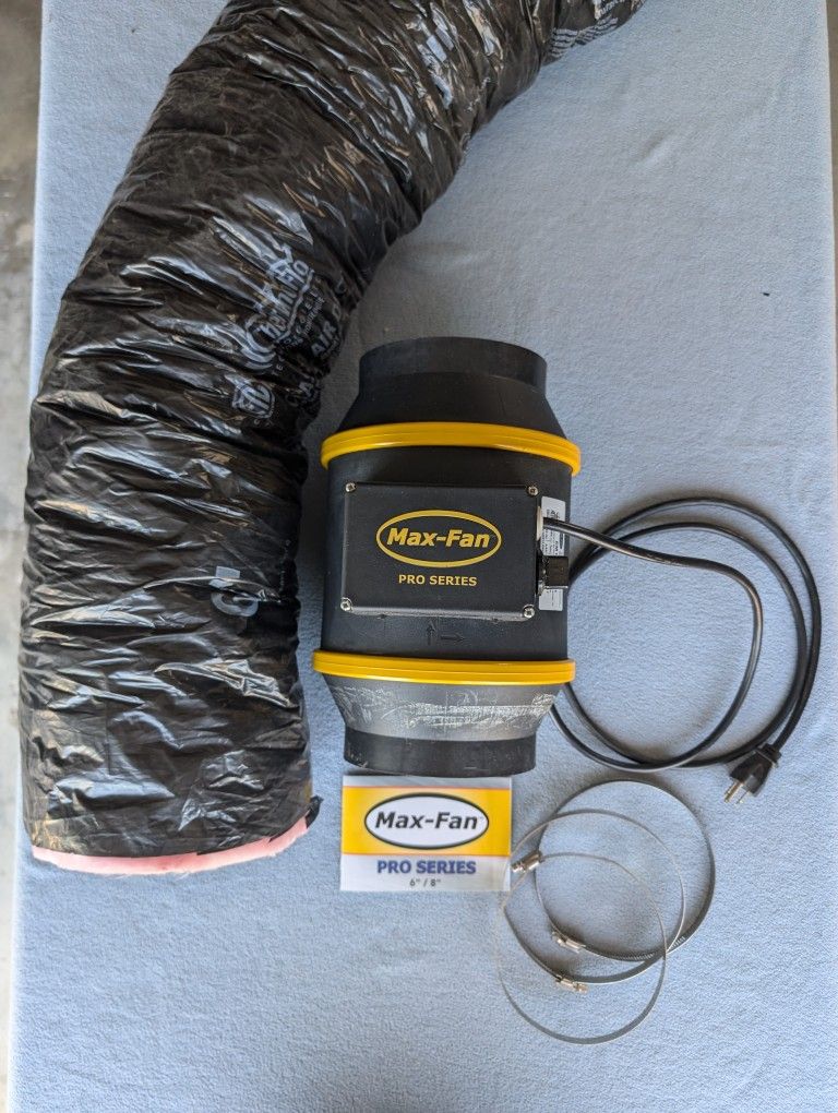 6 Inch Max Fan with Claps And Insulated Ducting