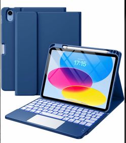 💙 iPad A16 11th/10th Gen Bluetooth Keyboard Case | Blue