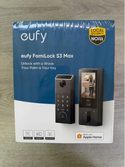 Eufy S3 Max Black Thumb-Turn Smart Lock Deadbolt with 2K Video Doorbell and Palm Scan
