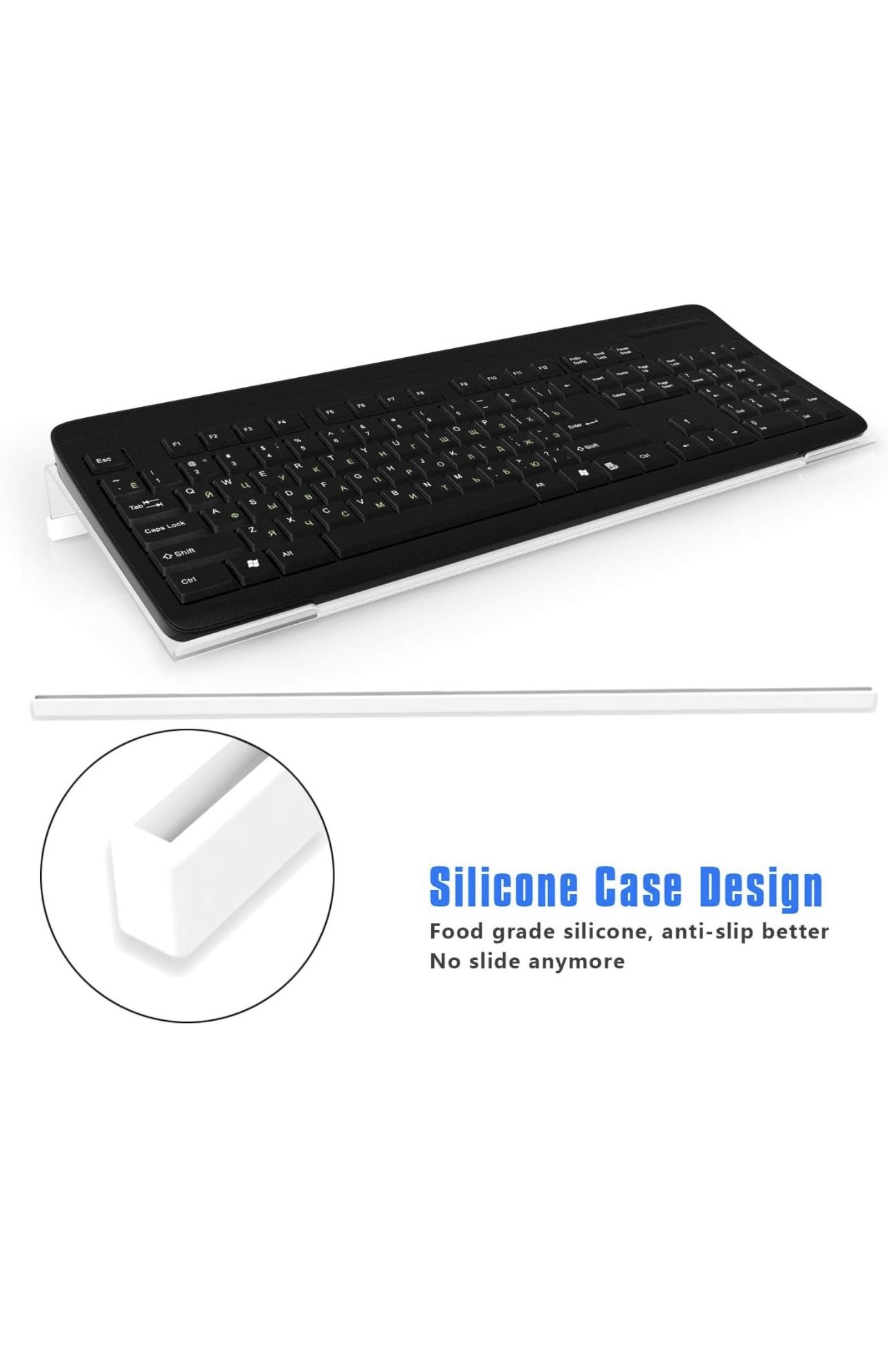 Clear Acrylic Tilted Computer Keyboard Holder