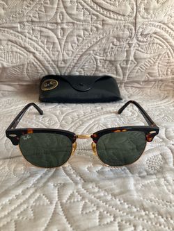 Ray Ban Clubmaster Classic Sunglasses Polished Tortoise on Gold;m