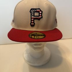 Pittsburgh Pirates New Era 2024 Fourth of July 59FIFTY Fitted Hat - Khaki/Red