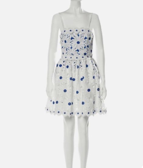 Alice & Olivia Blue And White Foral Women’s Mini Dress