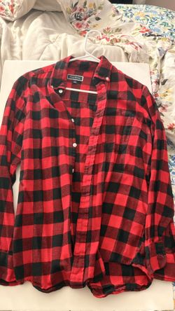 Men Red and Black Flannel