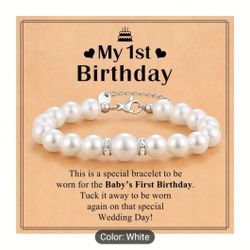 My 1st Birthday Bracelet And Message Card 