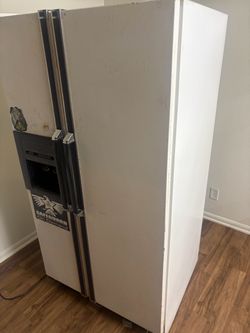 White Side-by-Side Refrigerator with Ice Maker