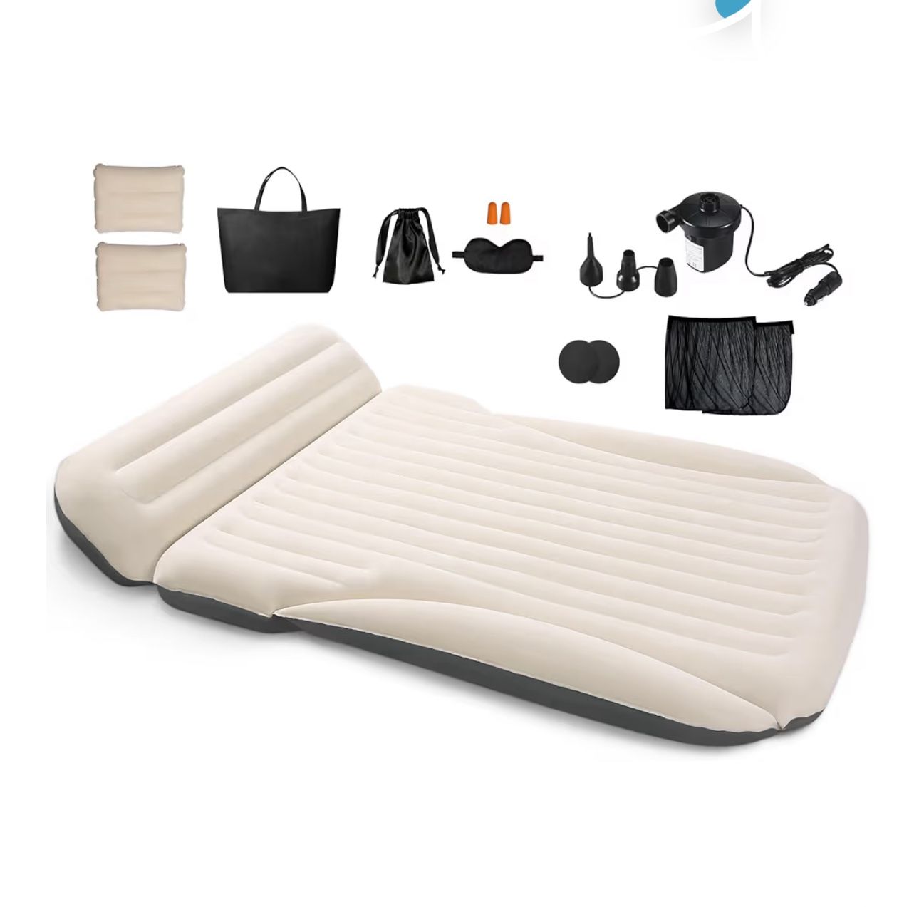 Car Bed with The Most Complete Sleeping Accessories|Leakproof Comfortable Durable Car Mattress|Built-in Pillow with Pump Air Mattress|for SUV Minivan 