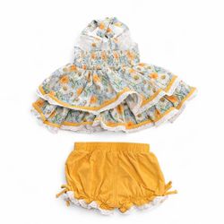Baby Girl Floral Halter Top and Bloomer Set