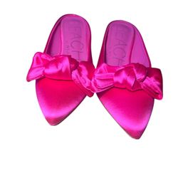 Pink Satin Bow Kitten Heels Size 9