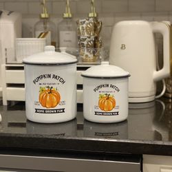 Set Of Pumkin Tins