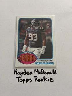Kayden McDonald Houston Texans DT Topps Rookie Card.