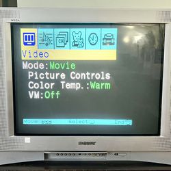 Sony KV-24FS120 24" Stereo Trinitron WEGA Flat CRT TV Component RGB S-Video 2005