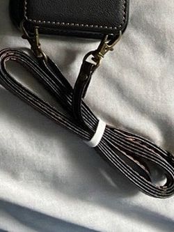 Black Leather Phone Strap