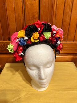Day of the Dead Floral Skull Headband Crown