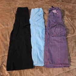 Girls wide leg baggy pants size 8 pre-owned