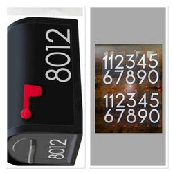 2 pack (8)Reflective Mailbox House Numbers 0-9 Decals   Or 1 for 5$