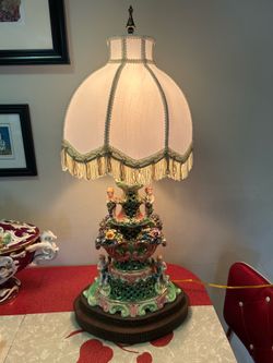 Restored Capodimonte Assolin Brothers Lamp