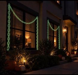 Glow In The Dark Outdoor Chains Halloween Decor - Set of 6