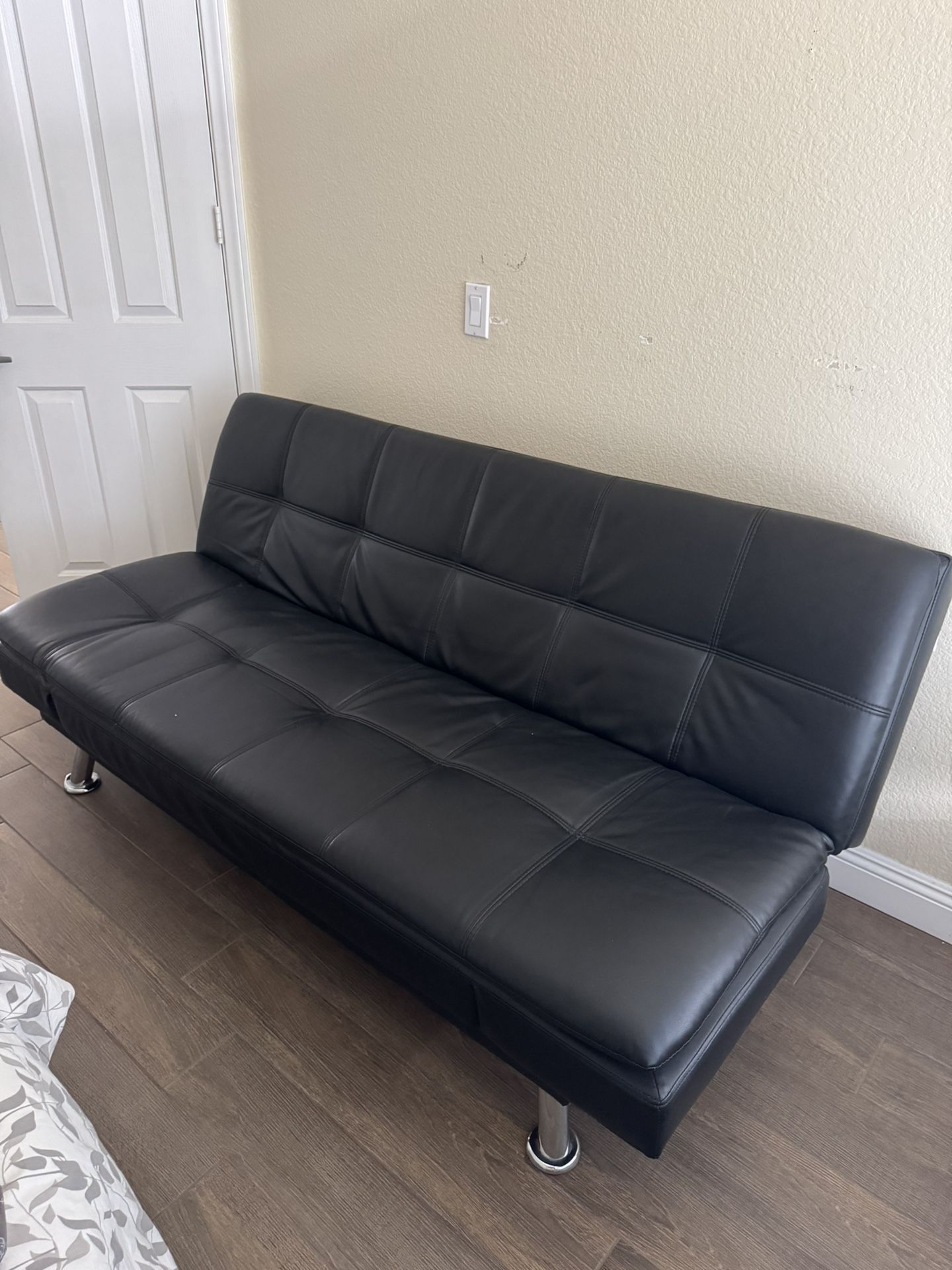 Black Leather Futon