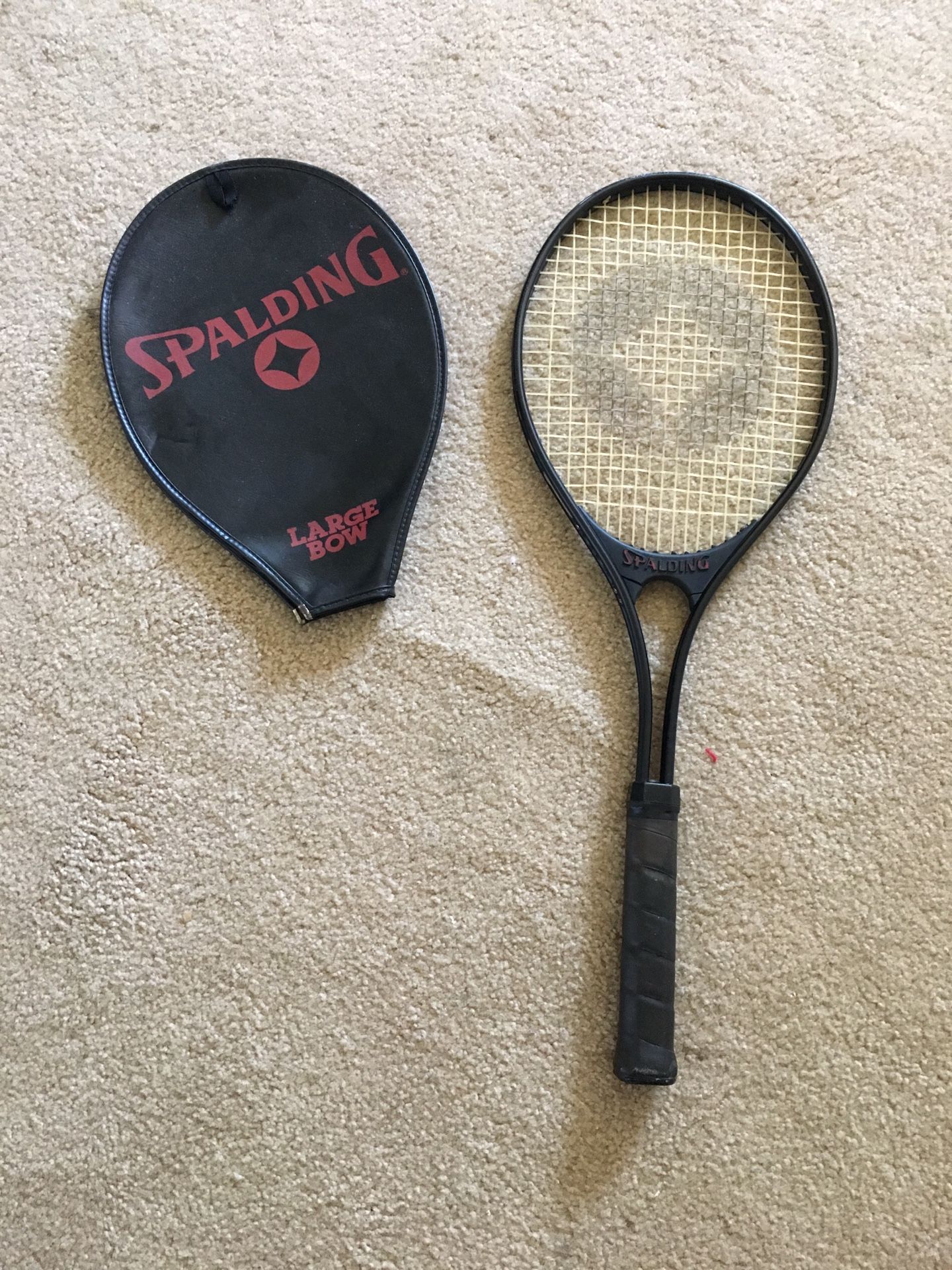 Spaulding Large Bow Tennis Racket w/ Cover