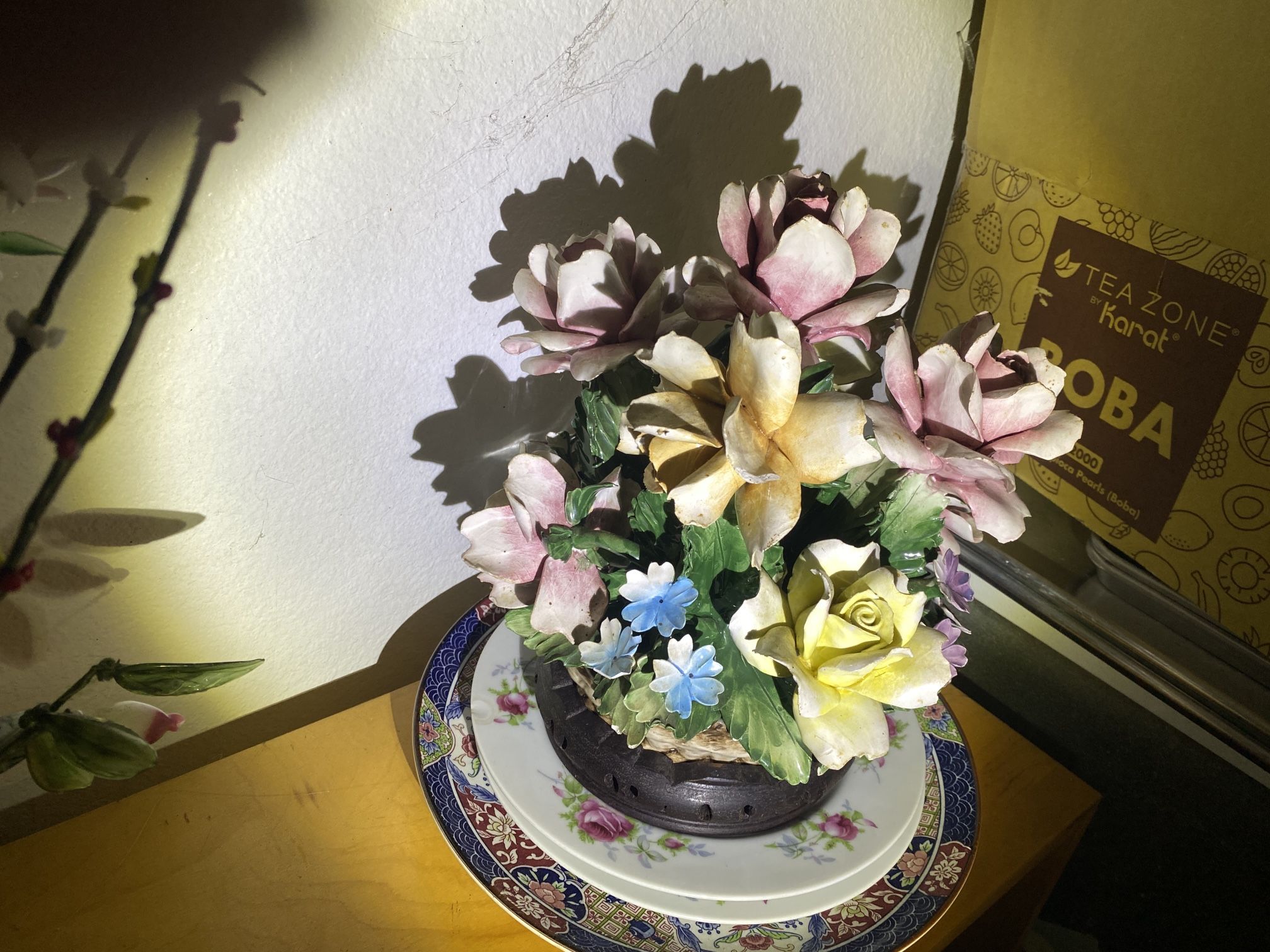 Vintage Porcelain Flower Bouquet Arrangement