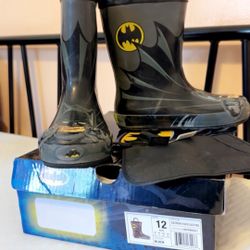 Kids Size 12 Rainboots Batman With Bat Wings