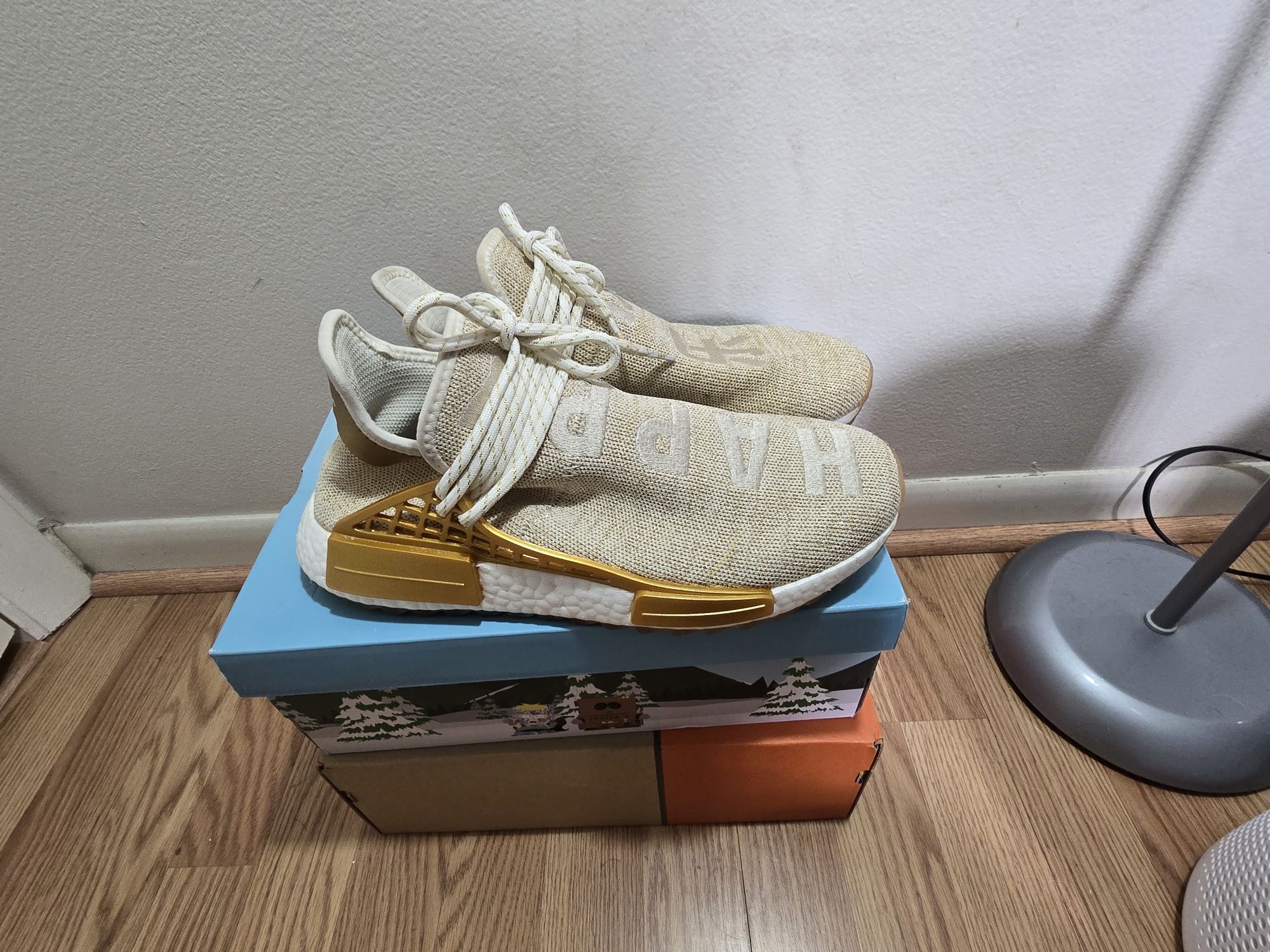 adidas Pharrell NMD HU Happy Gold Size 10