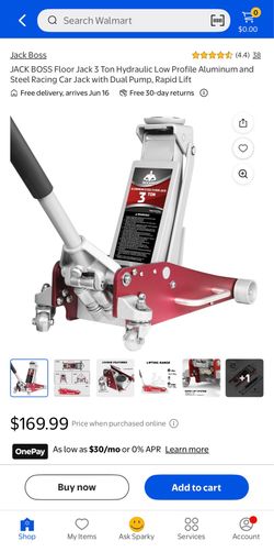 Jack Boss 3 Ton Low Profile, Aluminum And Steel Racing Floor Jack With Dual Pistons Quick Lift Pump For Sport Utility Vehicle, Lifting Range 3-15/16" 