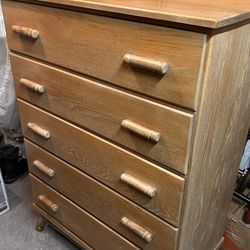 Ranch Oak Bedroom Set With Two Twin Bed Headboards 