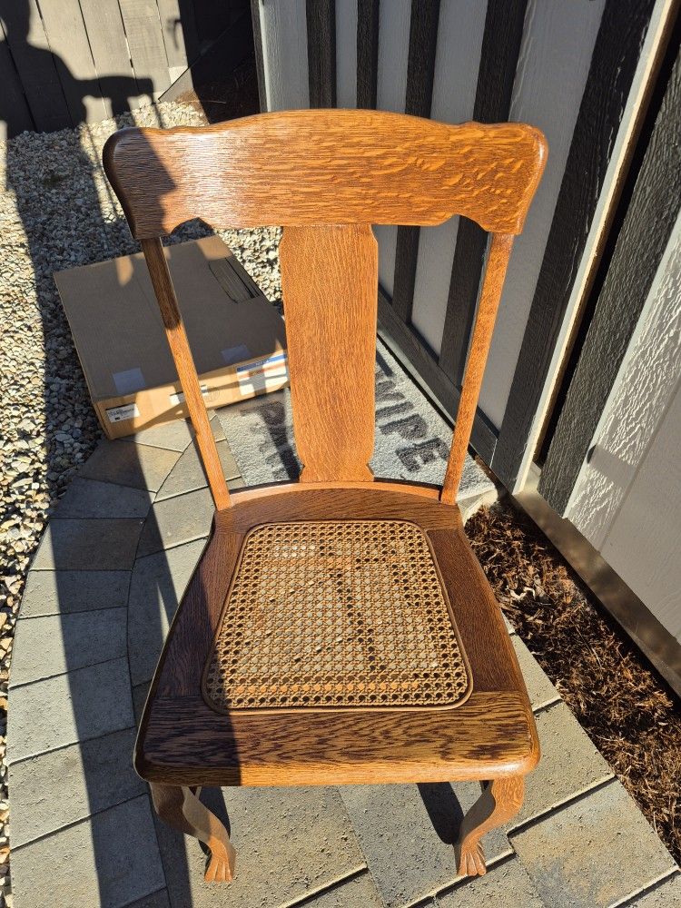 Antique Cane Seat Chairs (4)