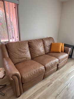 Real Leather Couch Electronic Recliner