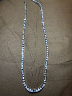 Silver Tennis Necklace with Clear Stones