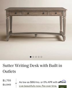 Sutter Writing Desk with Built in Outlets