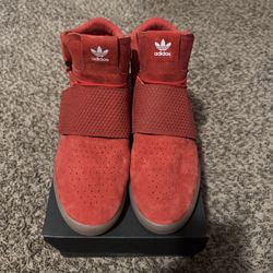 Adidas Tubular Invader Strap Red Suede SZ 11.5