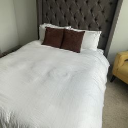 Queen Size Bed Frame & Box Spring  ** MATTRESS, BEDDING NOT INCLUDED **