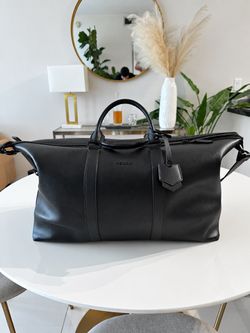 Pedro Black Leather Duffle Bag