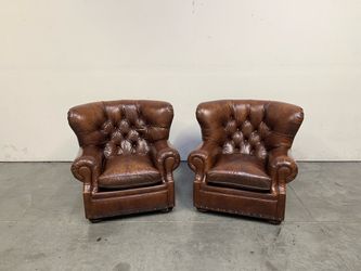 Restoration Hardware, Churchill Leather Chairs