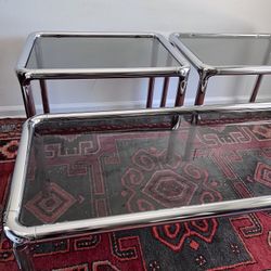 Vintage MCM Chrome Tables 
