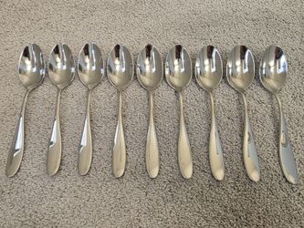 9 Mikasa Hamilton Teaspoons 6 1/4” 18/10 Stainless Steel Vietnam Glossy