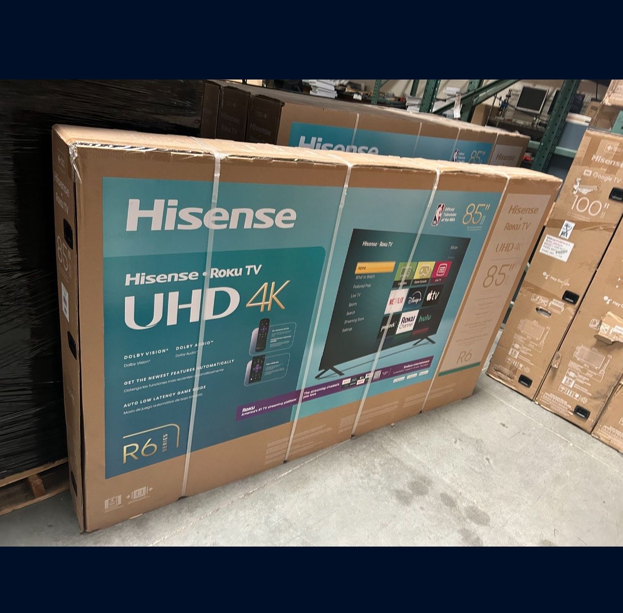 HISENSE 85 INCH ROKU R6 4K SMART TV