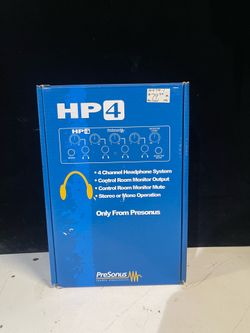 Presonus HP4 4-Channel Headphone Amplifier W/ Power Cable & Box