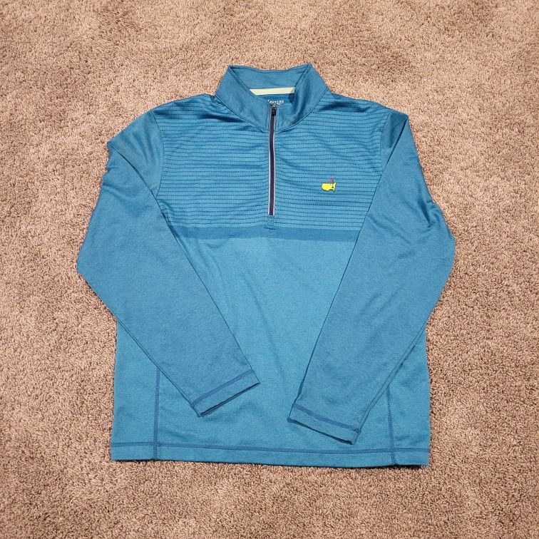 Masters Tech Pullover Small Blue Golf Performance Lightweight Sweatshirt 1/4 Zip