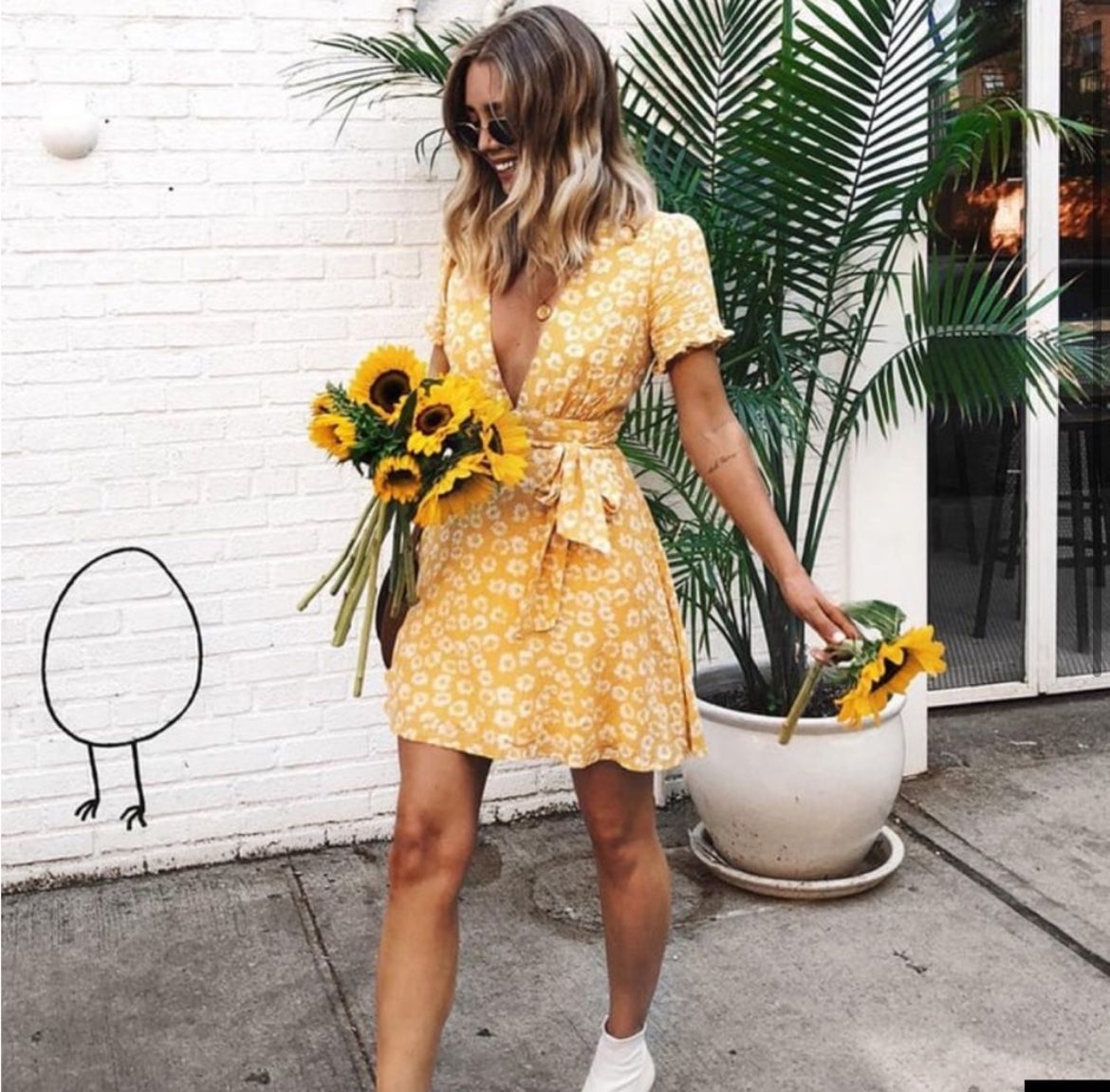 Lulus Garden Explorer Mustard Yellow Floral Print Mini Dress